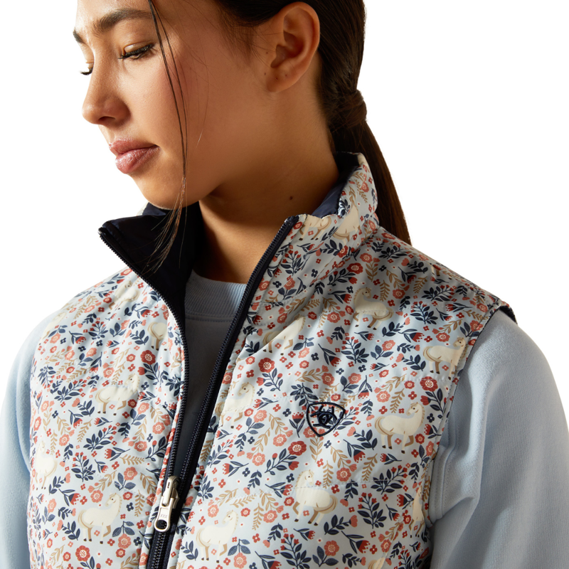 Ariat Youth Bella Reversible Insulated Vest - Posey Pony Print-2