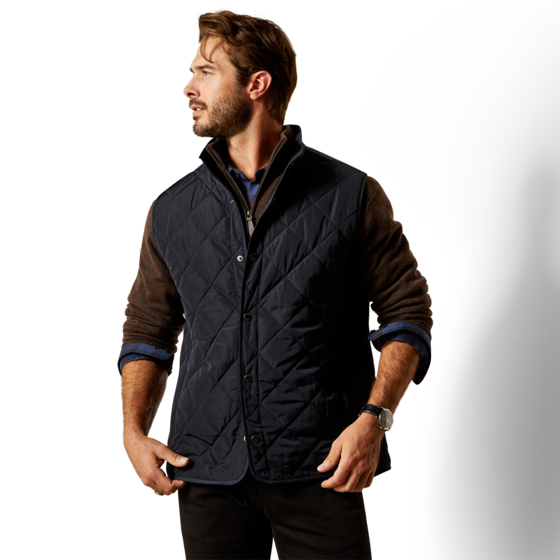Ariat Men's Woodside Quilted Gilet - Navy