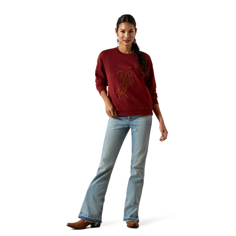 Ariat Women's Lasso Sweatshirt - Cabernet-4