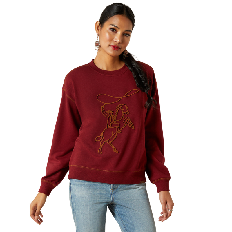 Ariat Women's Lasso Sweatshirt - Cabernet