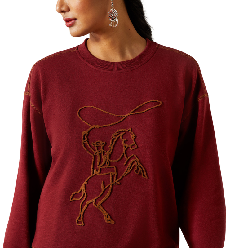 Ariat Women's Lasso Sweatshirt - Cabernet-2