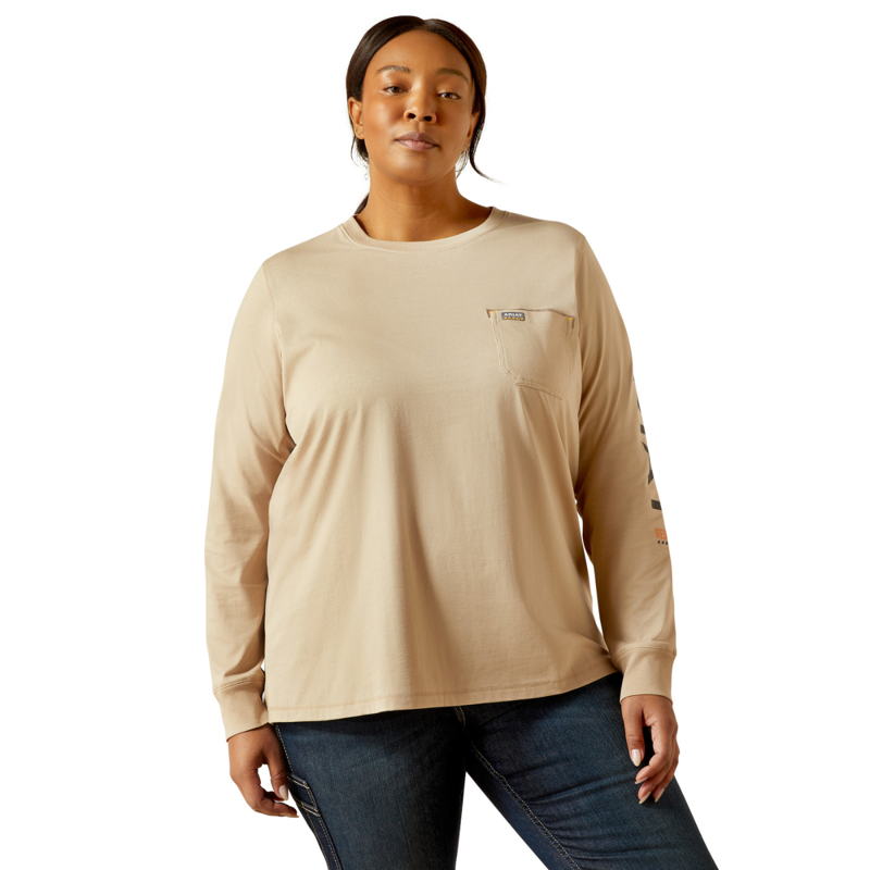 Ariat Women's Rebar Workman Logo T-Shirt - String/Black-2