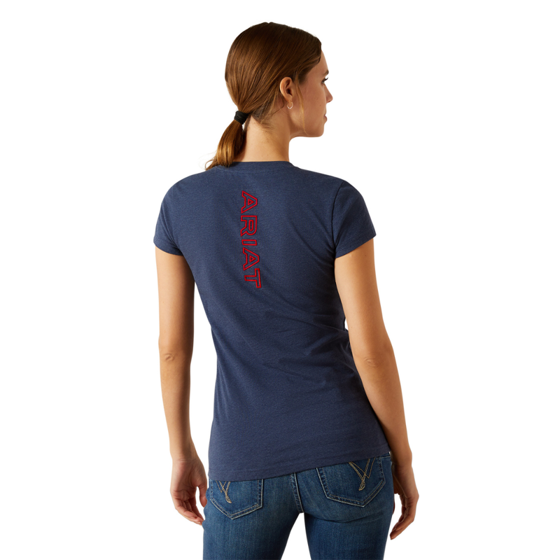 Ariat Women's BV Logo T-Shirt - Navy Heather-1
