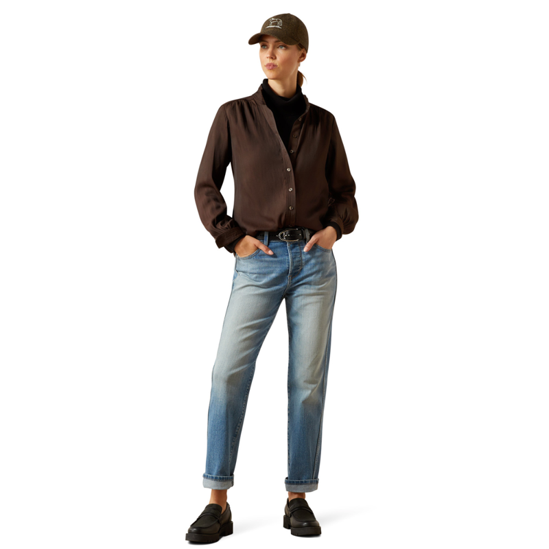 Ariat Women's Kildwick Blouse - Coffee Bean-4