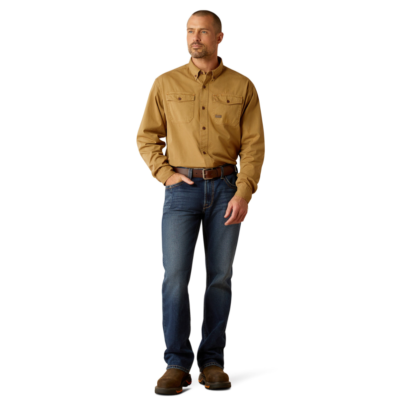 Ariat Men's Rebar Washed Twill Work Shirt - Rebar Khaki-4