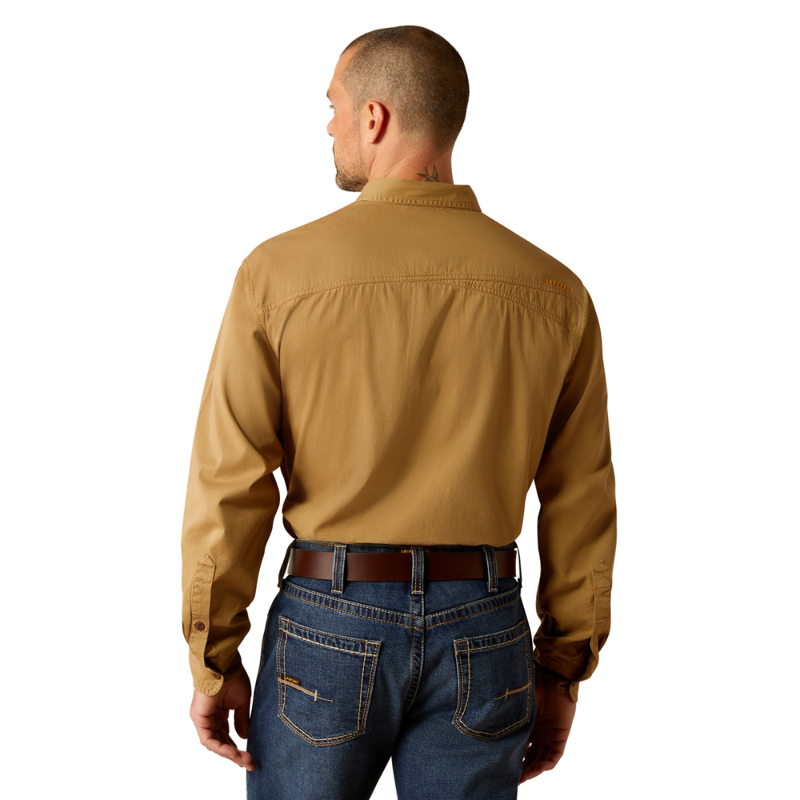 Ariat Men's Rebar Washed Twill Work Shirt - Rebar Khaki-1