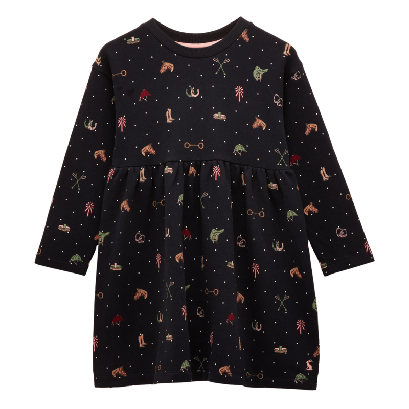 Joules Girls' Emma Long Sleeve Sweat Dress - Navy