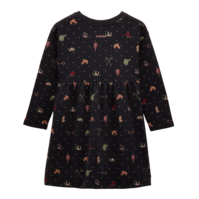 Joules Girls' Emma Long Sleeve Sweat Dress - Navy-1
