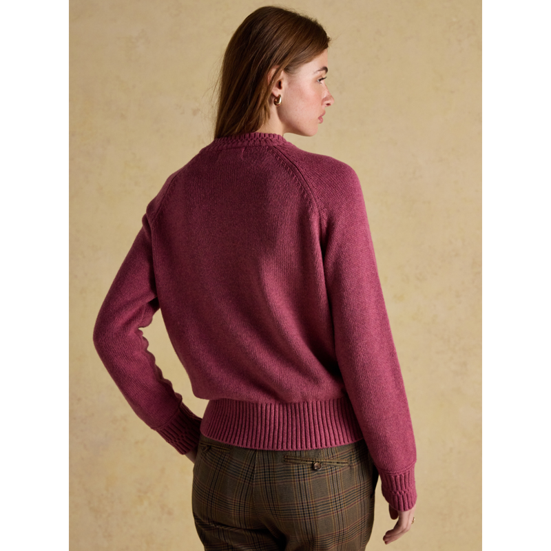 Joules Ladies Rutland Intarsia 4x4 Cotton Rich Knitted Jumper - Pink-2