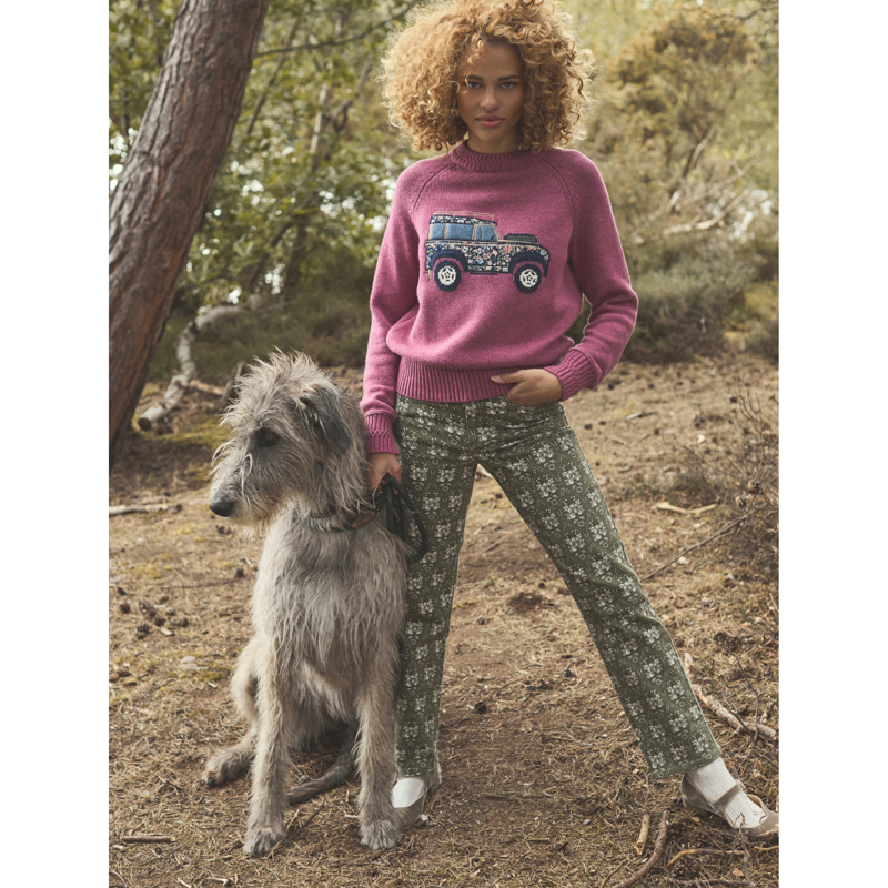 Joules Ladies Rutland Intarsia 4x4 Cotton Rich Knitted Jumper - Pink-8