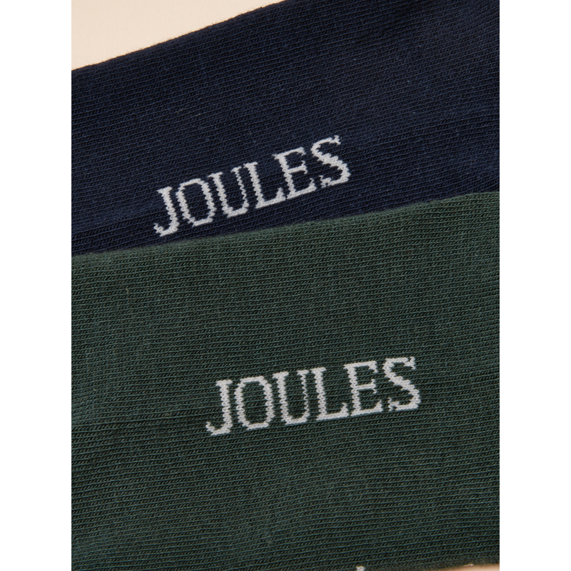 Joules Men's Kingsbury 2 Pack Socks - Green/Navy-1