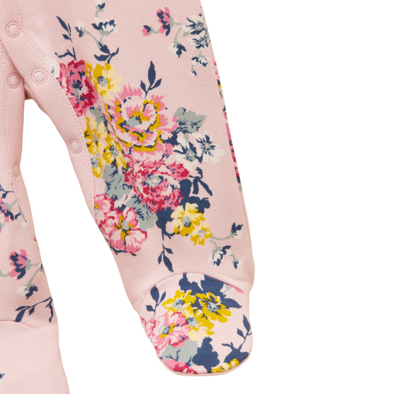 Joules Razamataz Cotton Babygrow - Pink Floral-3