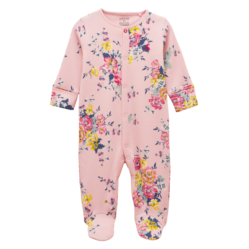 Joules Razamataz Cotton Babygrow - Pink Floral