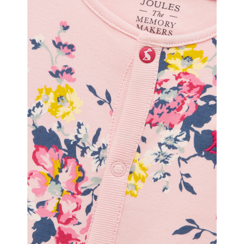 Joules Razamataz Cotton Babygrow - Pink Floral-2