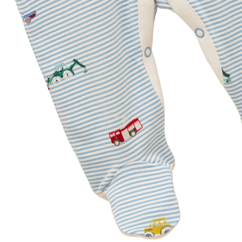 Joules Razamataz Cotton Babygrow - Blue Car-4