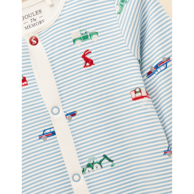 Joules Razamataz Cotton Babygrow - Blue Car-3
