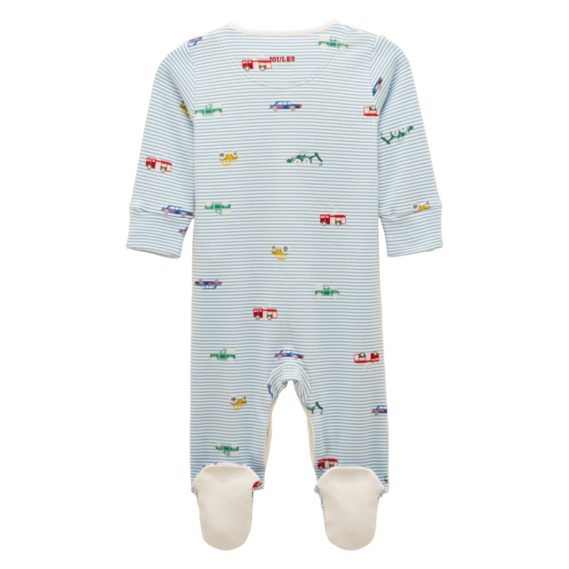 Joules Razamataz Cotton Babygrow - Blue Car-1