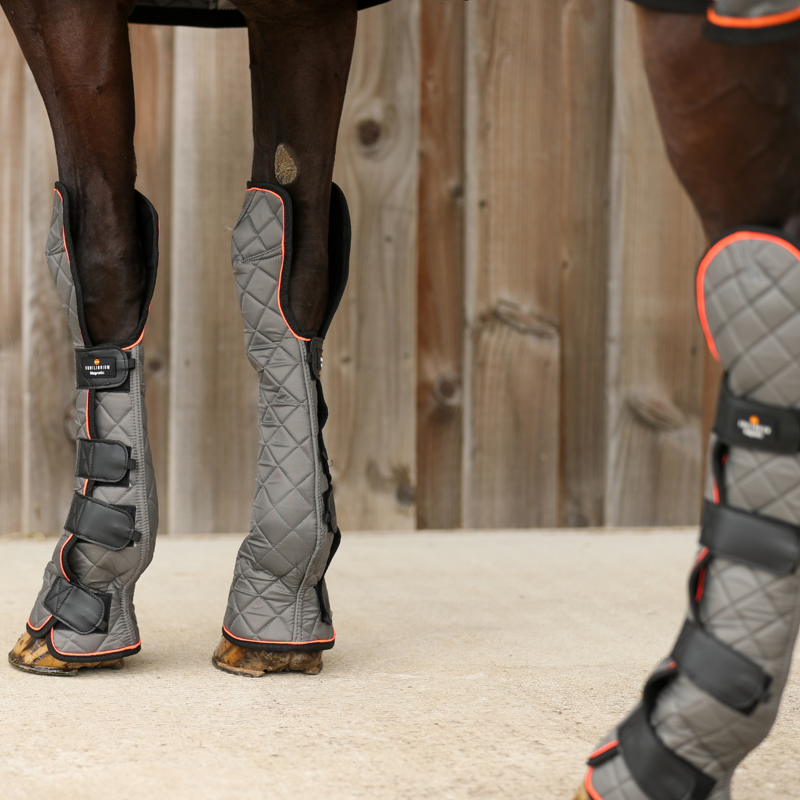 Equilibrium Fore and Knee Magnetic Chaps - Grey/Orange-3