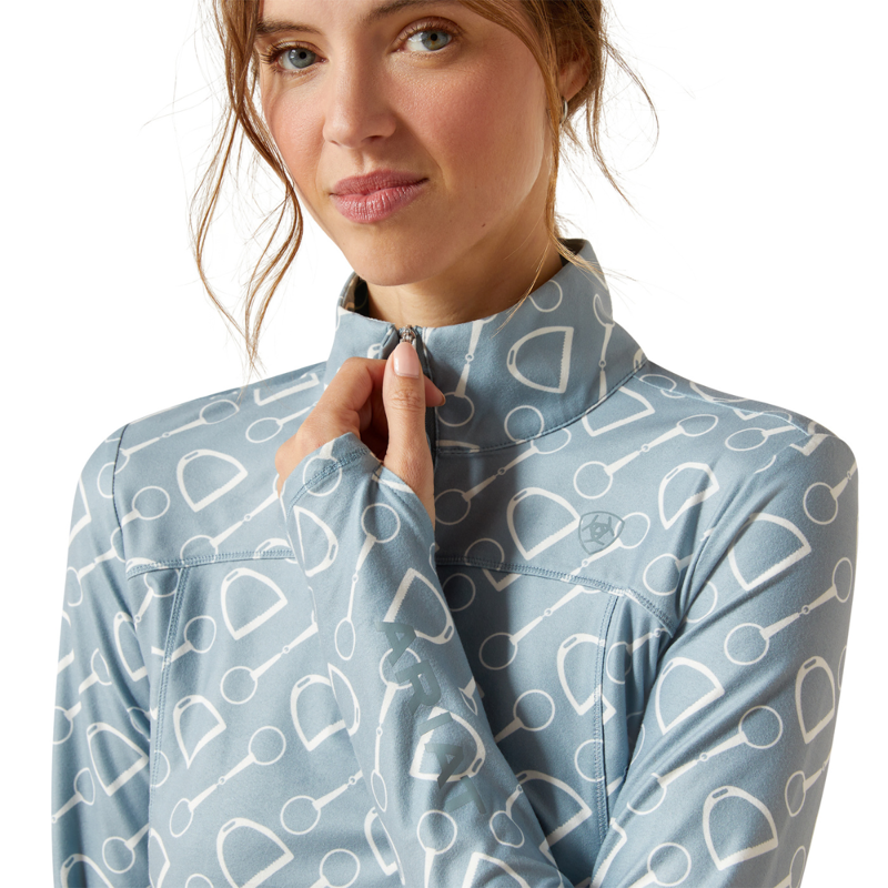 Ariat Women's Lowell 3.0 1/4 Zip Baselayer - Hardware Print-2