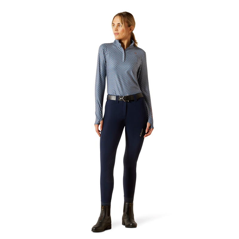 Ariat Women's Lowell 3.0 1/4 Zip Baselayer - China Blue Arrows-3