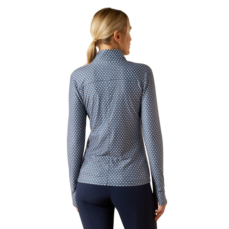 Ariat Women's Lowell 3.0 1/4 Zip Baselayer - China Blue Arrows-1
