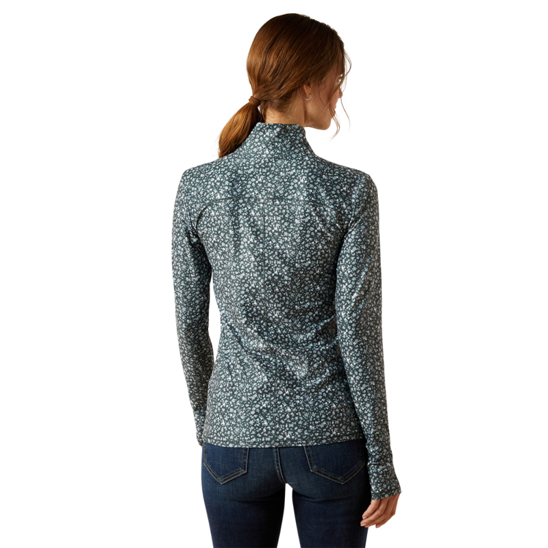 Ariat Women's Lowell 3.0 1/4 Zip Baselayer - Flower Ditsy-1