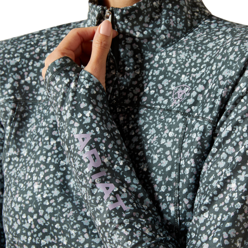 Ariat Women's Lowell 3.0 1/4 Zip Baselayer - Flower Ditsy-2