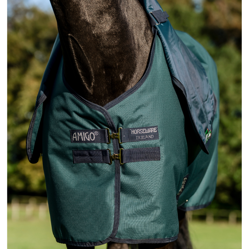 Horseware Amigo Ripstop 900D Plus 200g Turnout Rug - Dynasty Green/Navy Silver-3