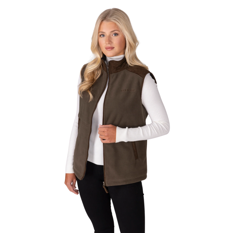 Aubrion Unisex Heritage Fleece Gilet - Dark Olive-1