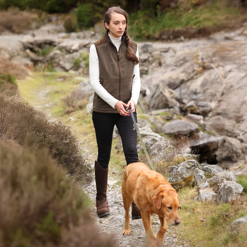 Aubrion Unisex Heritage Fleece Gilet - Dark Olive-5