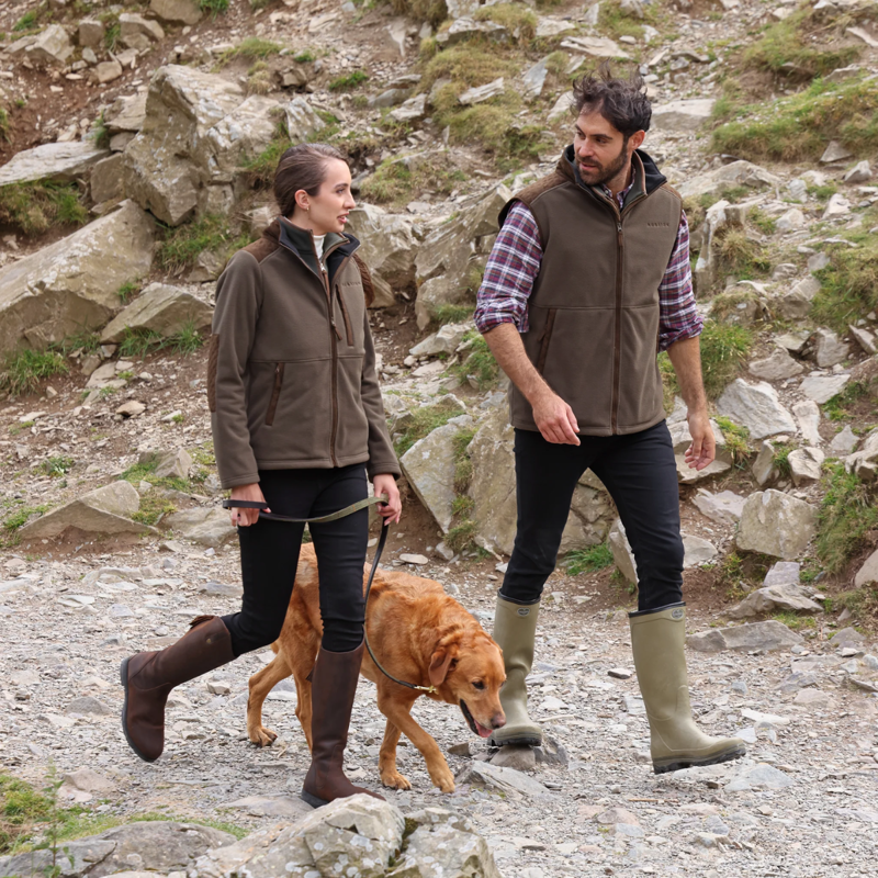 Aubrion Unisex Heritage Fleece Gilet - Dark Olive-6