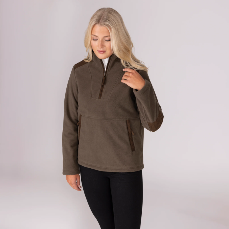 Aubrion Unisex Heritage Quarter Zip Fleece - Dark Olive-2