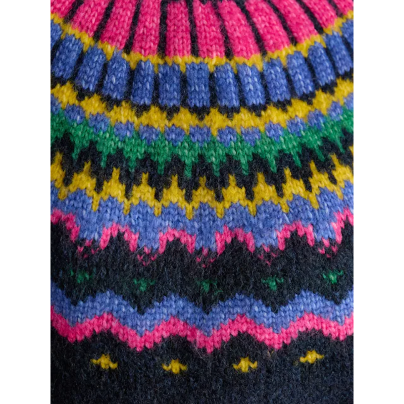 Joules Ladies Charlie Fairisle Knitted Jumper - Navy-3