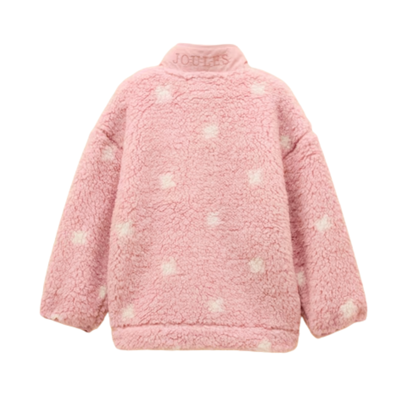 Joules Girls' Tilly Zip Through Fleece - Pink Spot-1