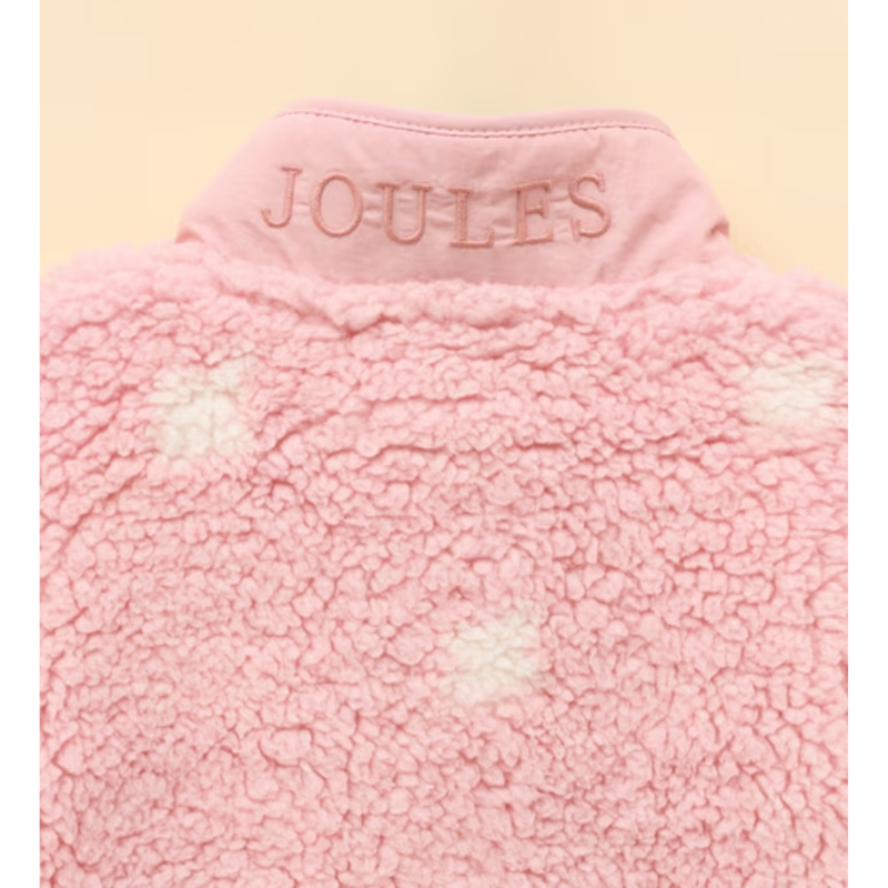 Joules Girls' Tilly Zip Through Fleece - Pink Spot-3