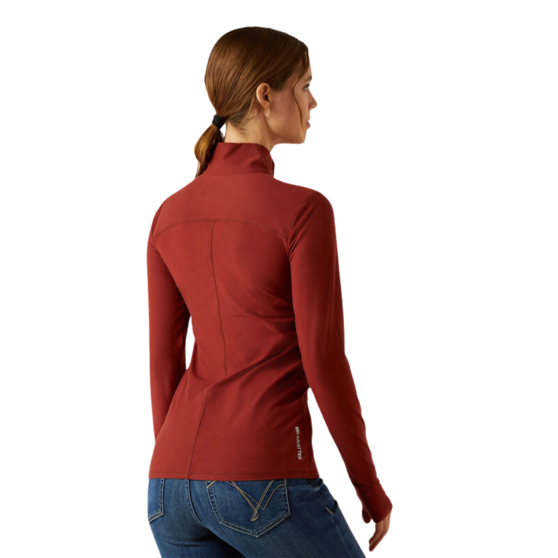 Ariat Women's Lowell 3.0 1/4 Zip Base Layer - Madder Brown-1