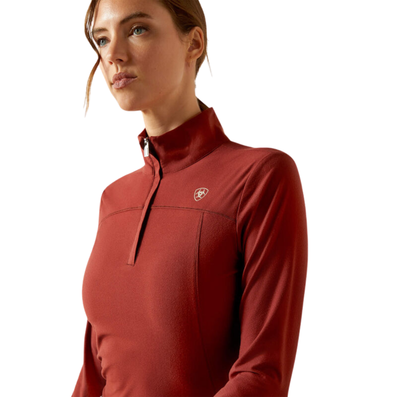 Ariat Women's Lowell 3.0 1/4 Zip Base Layer - Madder Brown-2