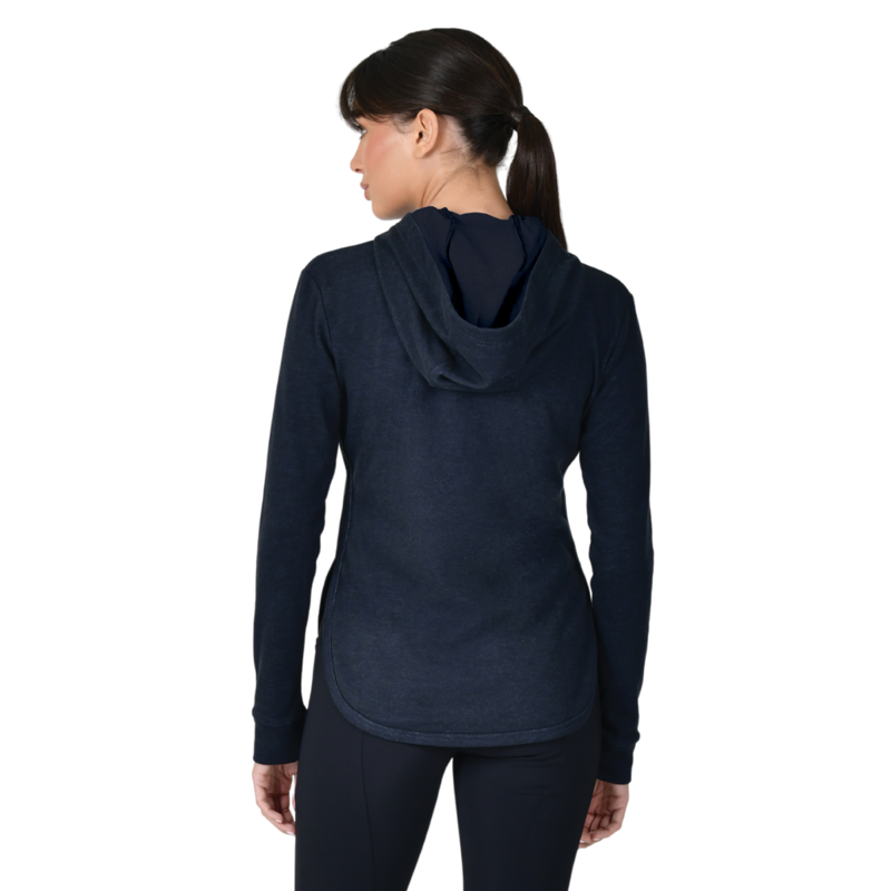 WeatherBeeta London Layer Long Sleeve Top With Hood - Dark Navy Marle-1
