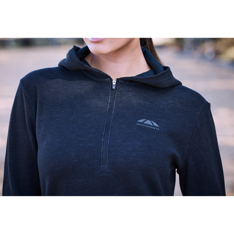 WeatherBeeta London Layer Long Sleeve Top With Hood - Dark Navy Marle-3