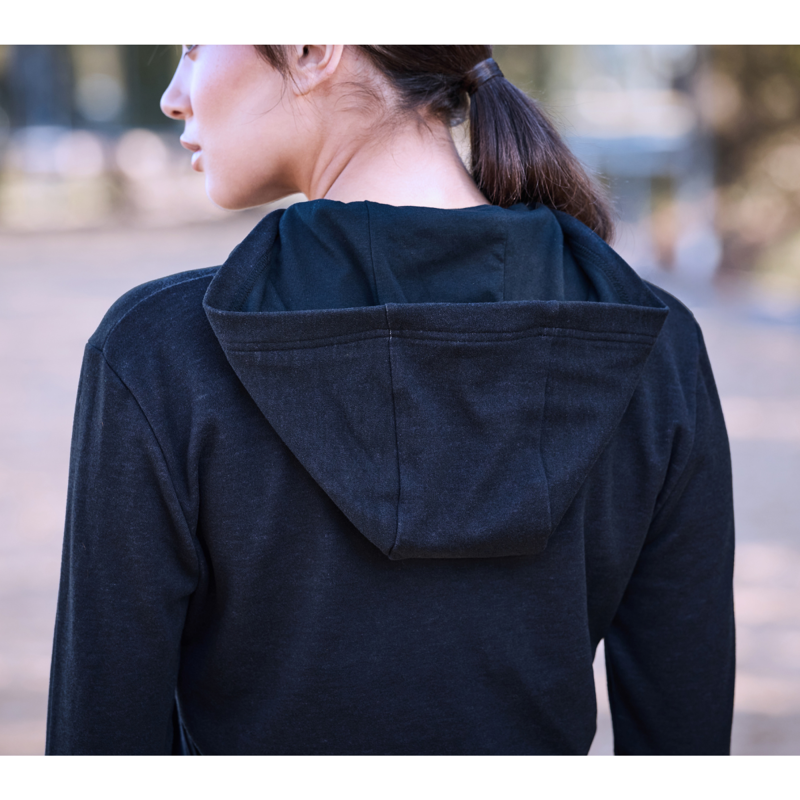 WeatherBeeta London Layer Long Sleeve Top With Hood - Dark Navy Marle-4