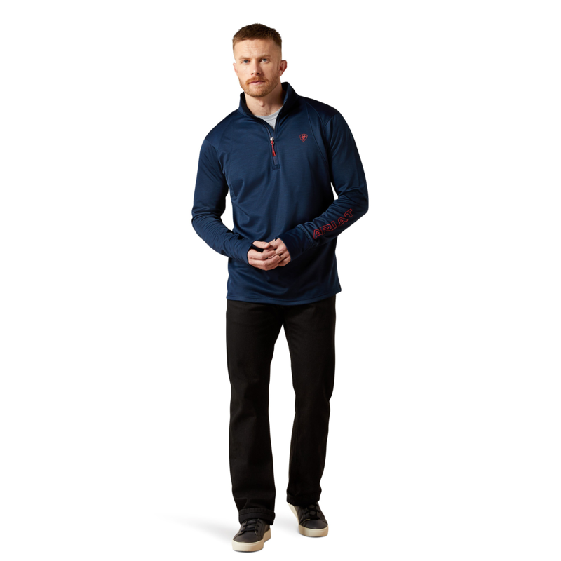 Ariat Men's Team EQ 1/2 Zip Pullover - Navy-4