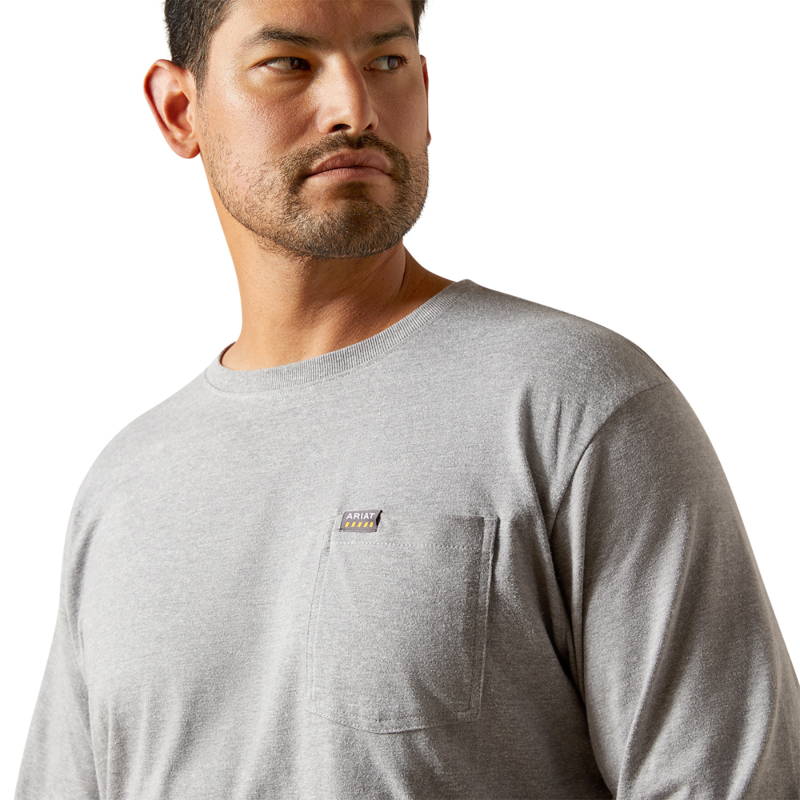 Ariat Men's Rebar Cotton Strong Standard Pocket T-Shirt - Heather Grey-2