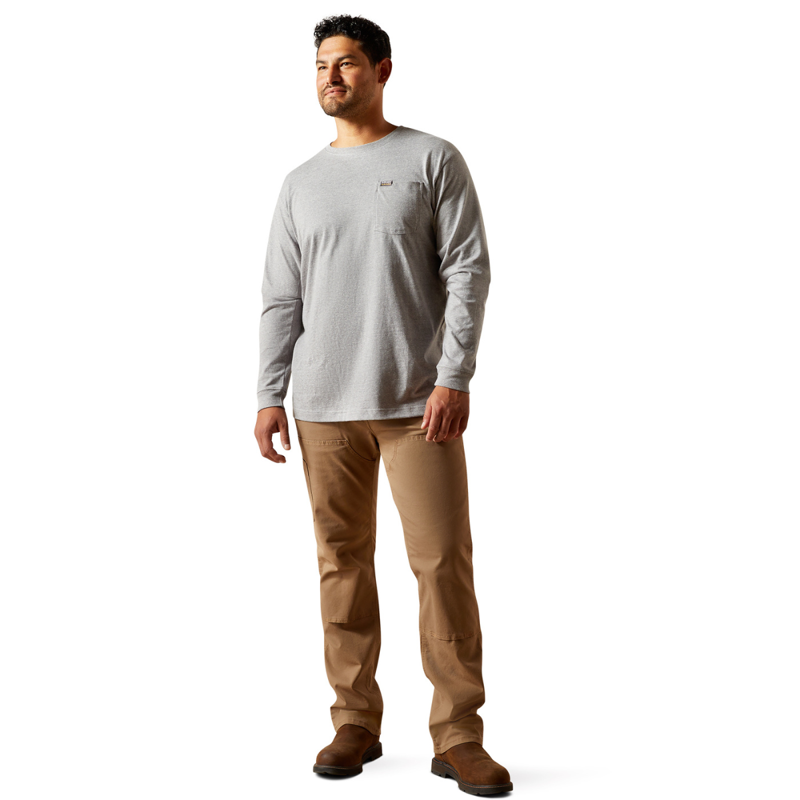 Ariat Men's Rebar Cotton Strong Standard Pocket T-Shirt - Heather Grey-3