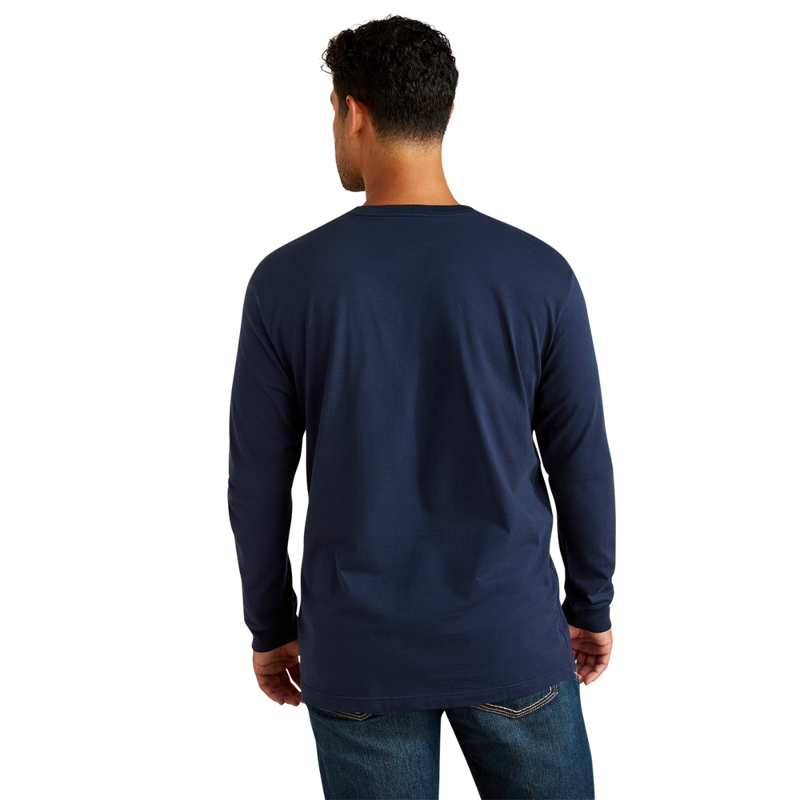 Ariat Men's Rebar Cotton Strong Standard Pocket T-Shirt - Navy-1