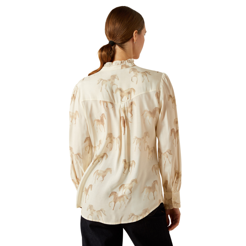 Ariat Women's Cricklade Blouse - Watercolor Horse Print-1