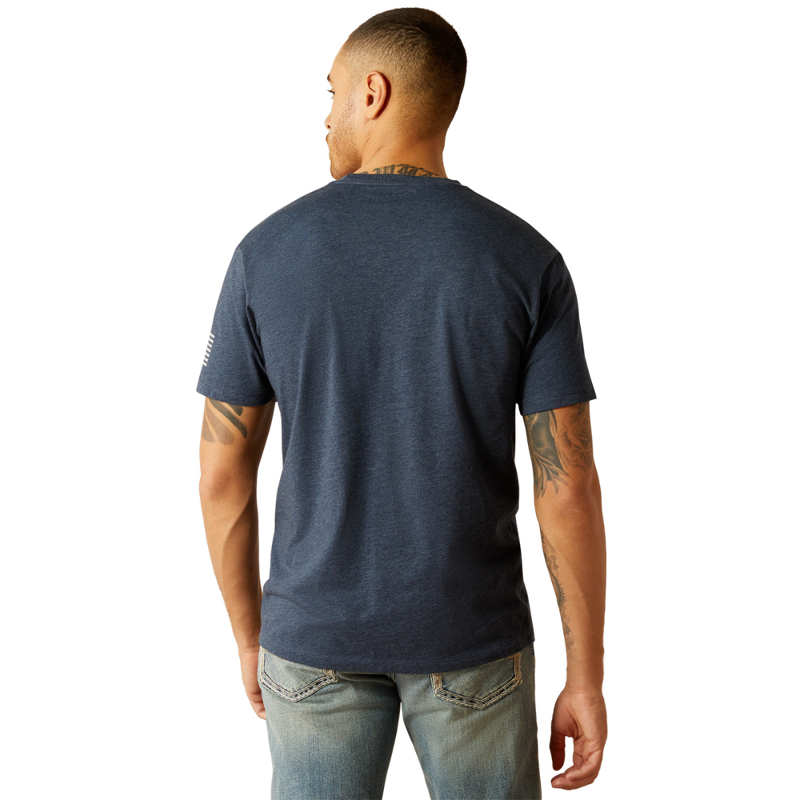 Ariat Men's Ariat Shield Flag T-Shirt - Navy Heather-1