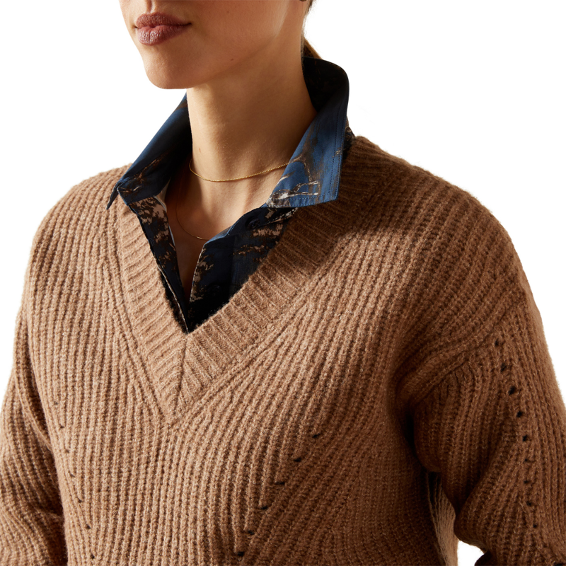 Ariat Women's Blaydon Sweater - Woodsmoke Heather-2