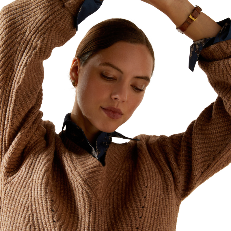 Ariat Women's Blaydon Sweater - Woodsmoke Heather-4