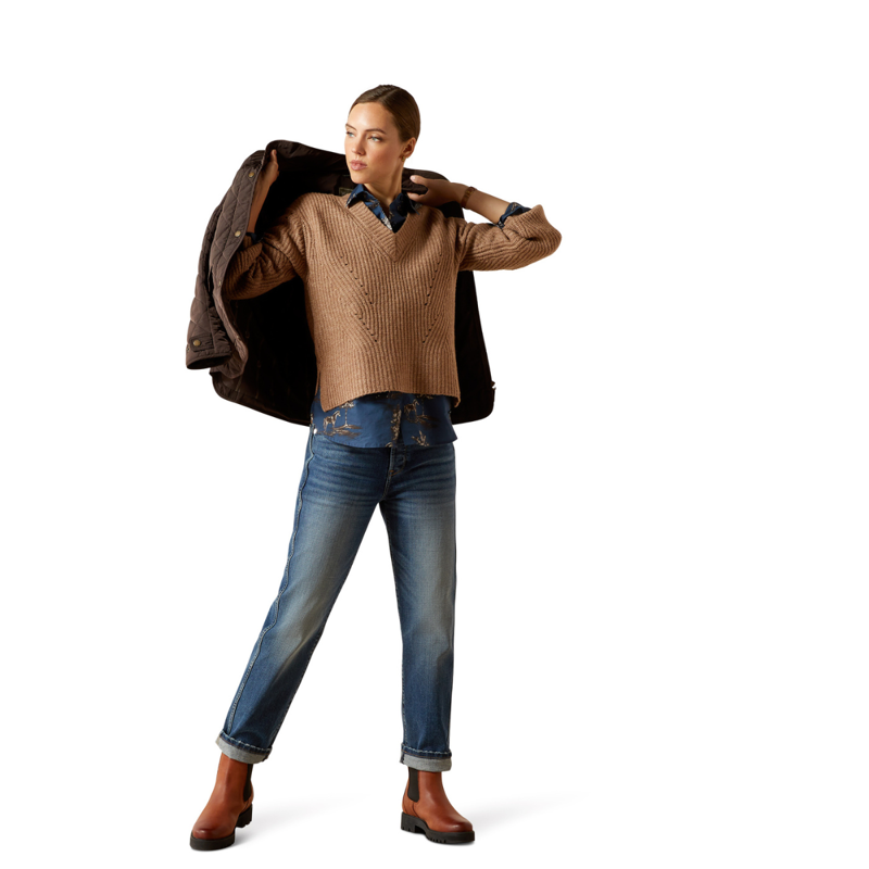 Ariat Women's Blaydon Sweater - Woodsmoke Heather-5