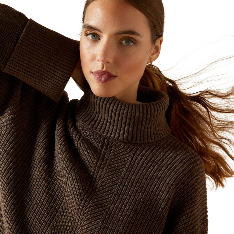 Ariat Women's Lendal Sweater - Coffee Bean Heather-2